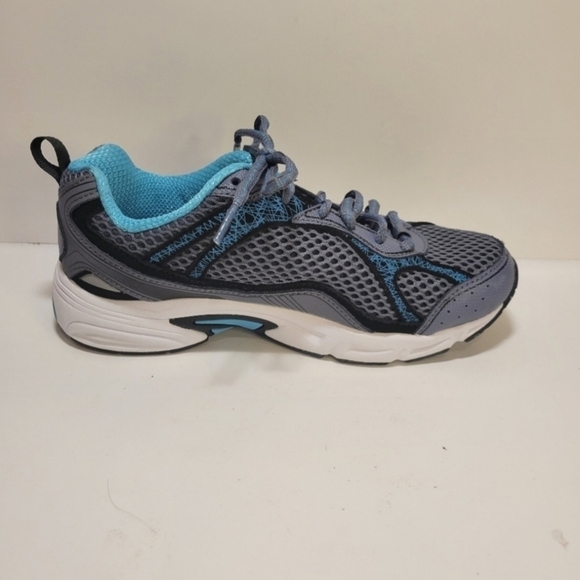 Fila Windshift Gray Scuba Blue Breathable Running Sneaker Women's Size 6 - Picture 1 of 8